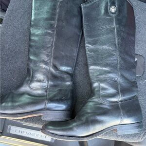 FRYE Black Leather Riding Boots